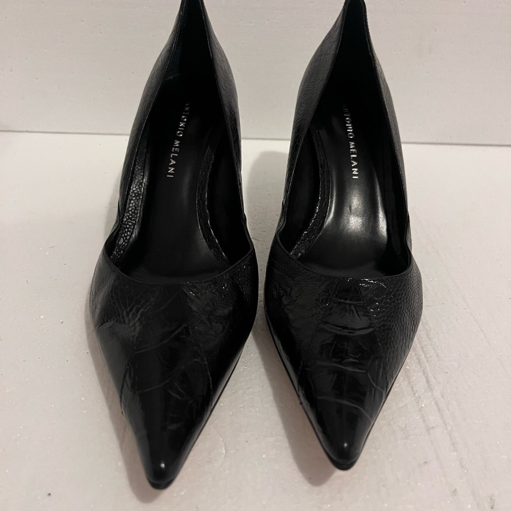 Antonio Melani Black Pointed-Toe Heels